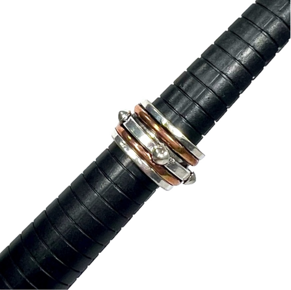 SPINNER! Vintage 925 Dots Spinner Ring size 6.5 - Picture 1 of 3